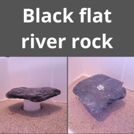 Black flat river rock